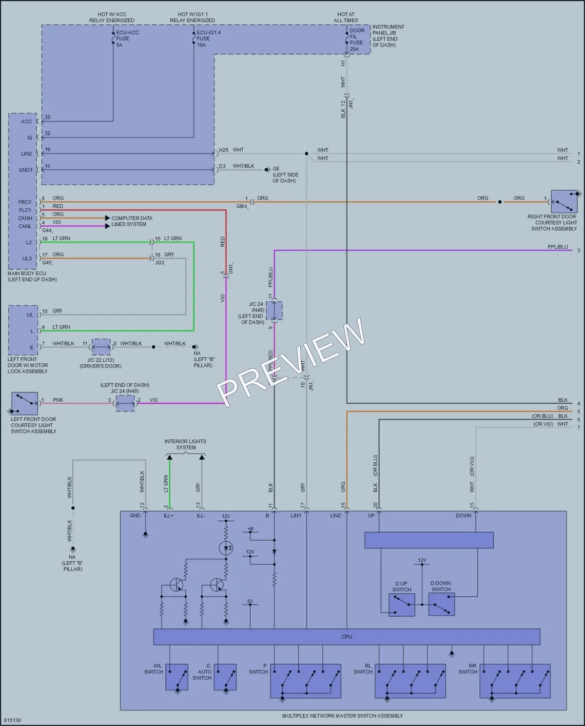2023 Toyota RAV4 Power Windows wiring diagram preview