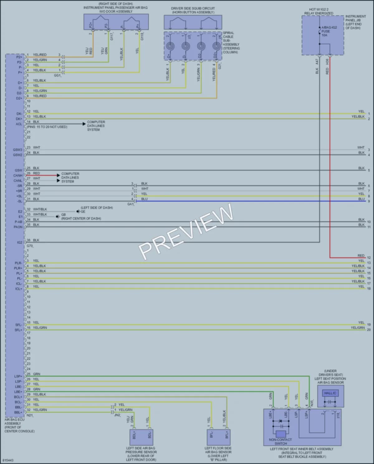 2023 Toyota RAV4 Supplemental Restraints wiring diagram preview