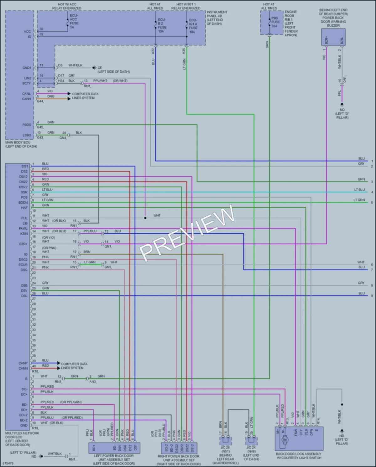 2023 Toyota RAV4Hybrid Trunk Tailgate Fuel Door wiring diagram preview