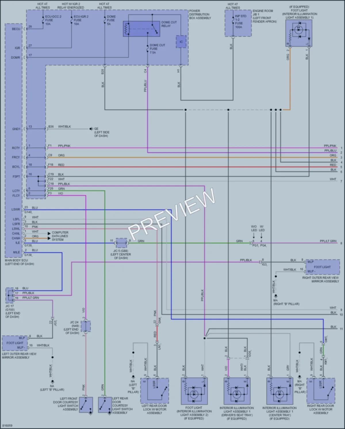 2023 Toyota RAV4Prime Interior Lights wiring diagram preview