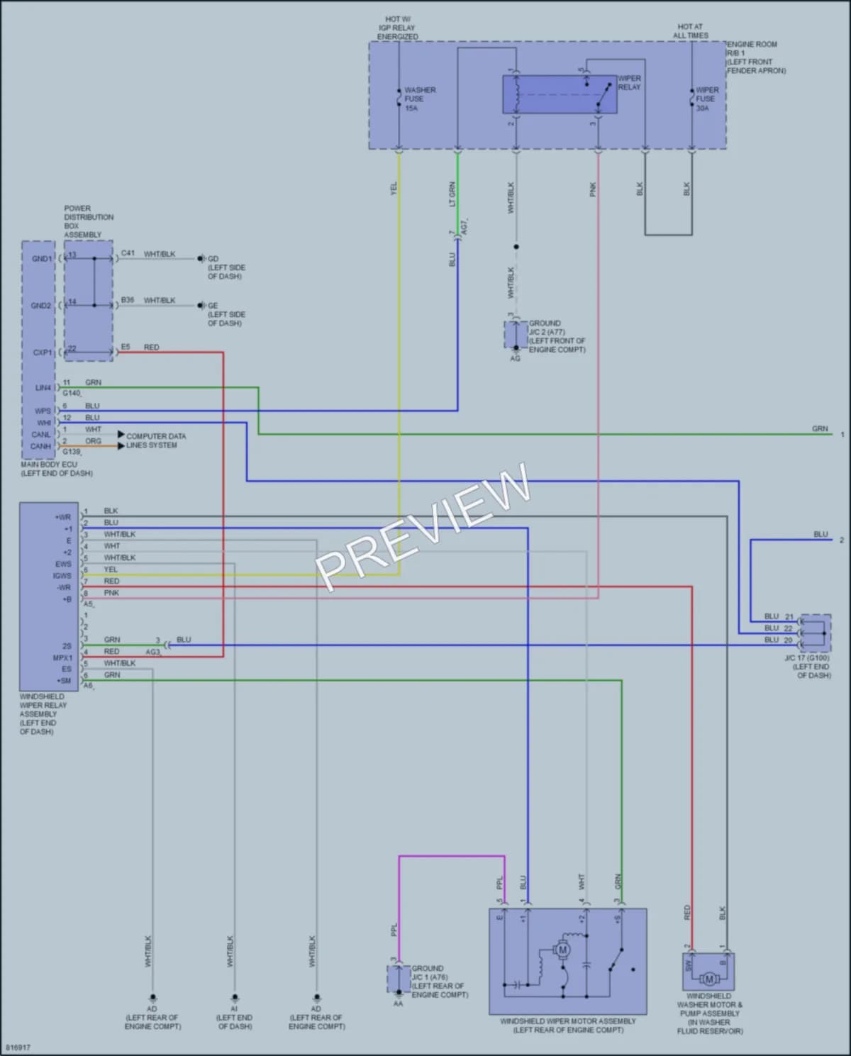 2023 Toyota RAV4Prime Wiper Washer wiring diagram preview