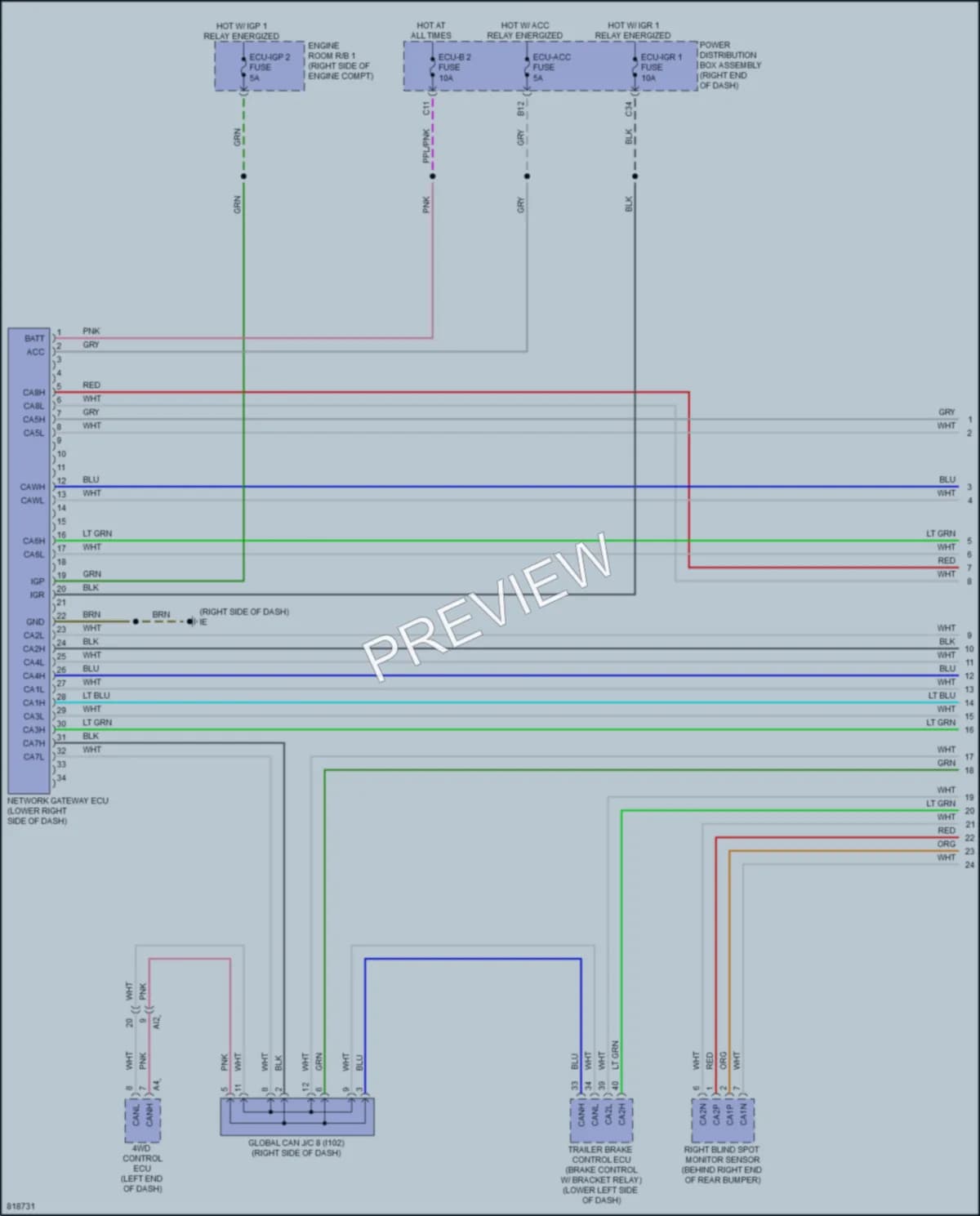 2023 Toyota Sequoia Computer Data Lines wiring diagram preview