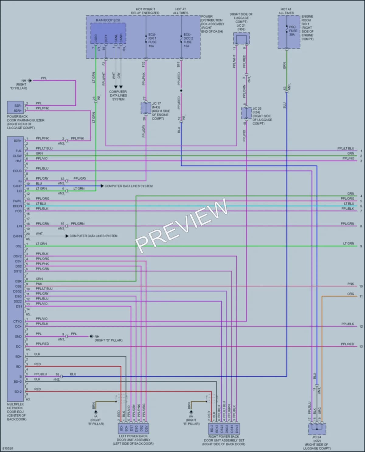 2023 Toyota Sequoia Trunk Tailgate Fuel Door wiring diagram preview