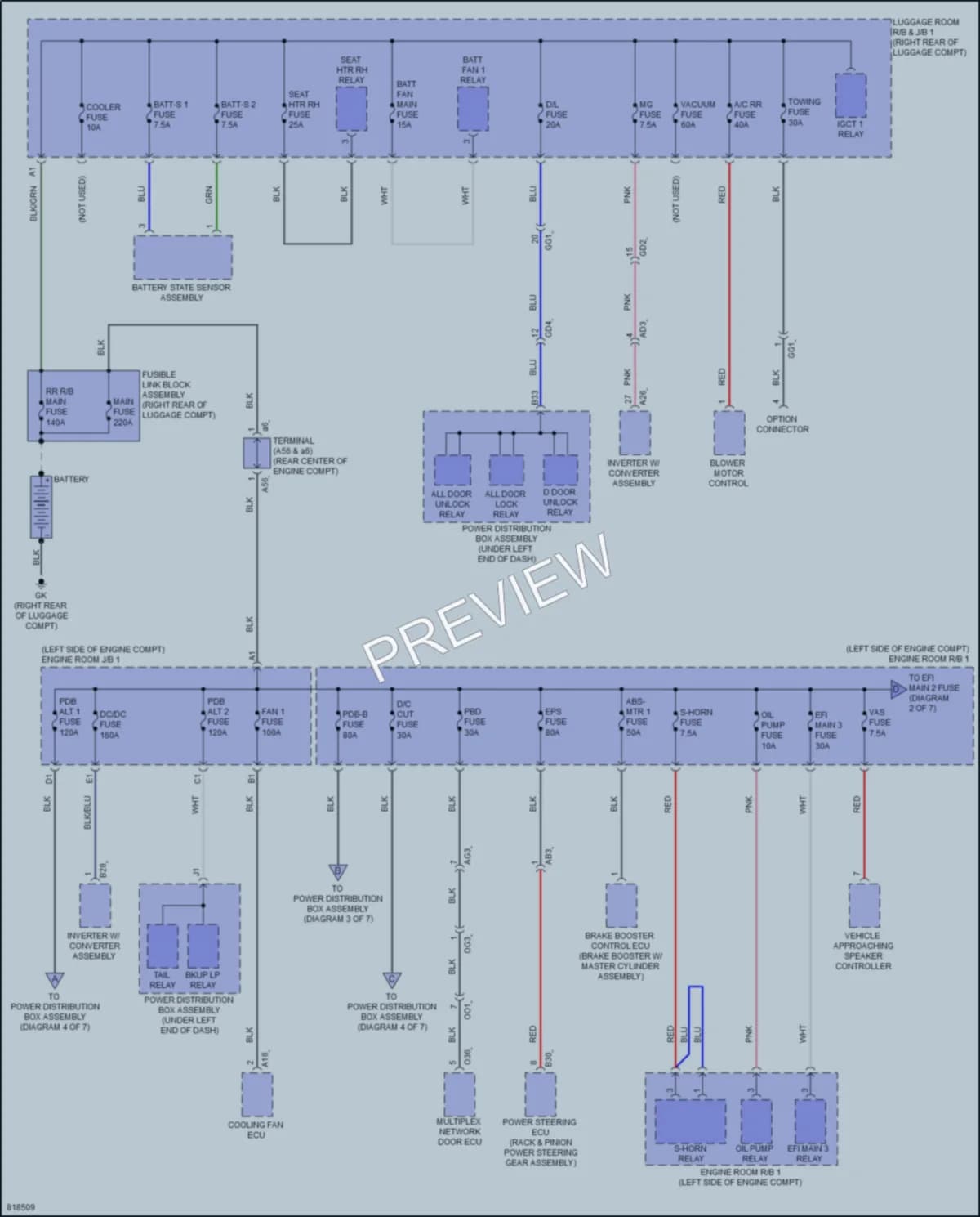 2023 Toyota Sienna Power Distribution wiring diagram preview