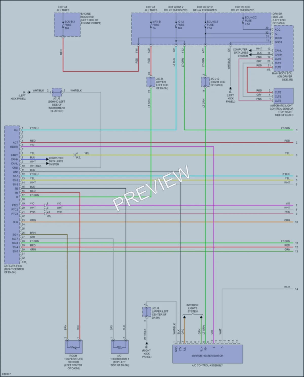 2023 Toyota Tacoma Air Conditioning wiring diagram preview