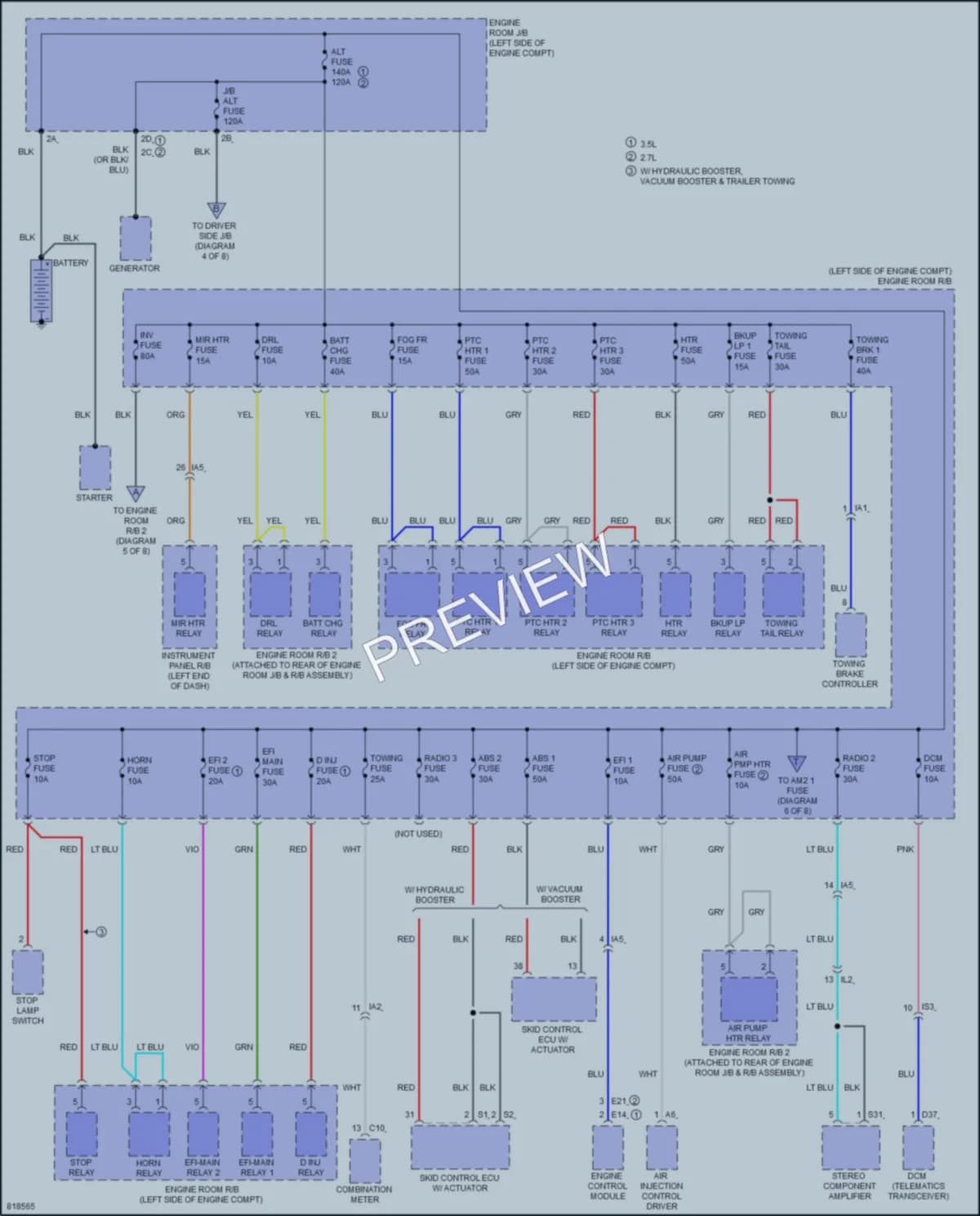 2023 Toyota Tacoma Power Distribution wiring diagram preview
