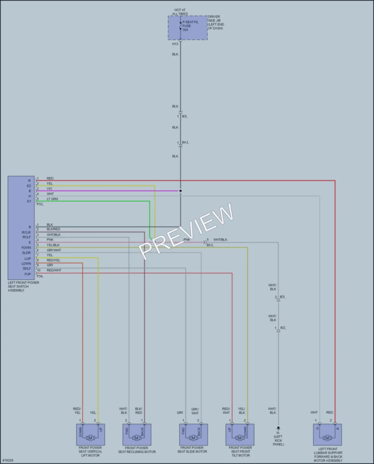 2023 Toyota Tacoma Power Seats wiring diagram preview