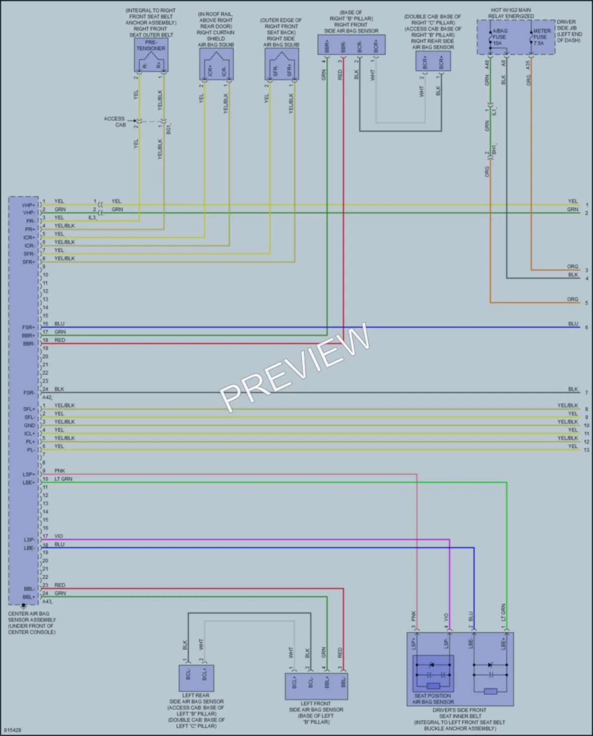 2023 Toyota Tacoma Supplemental Restraints wiring diagram preview