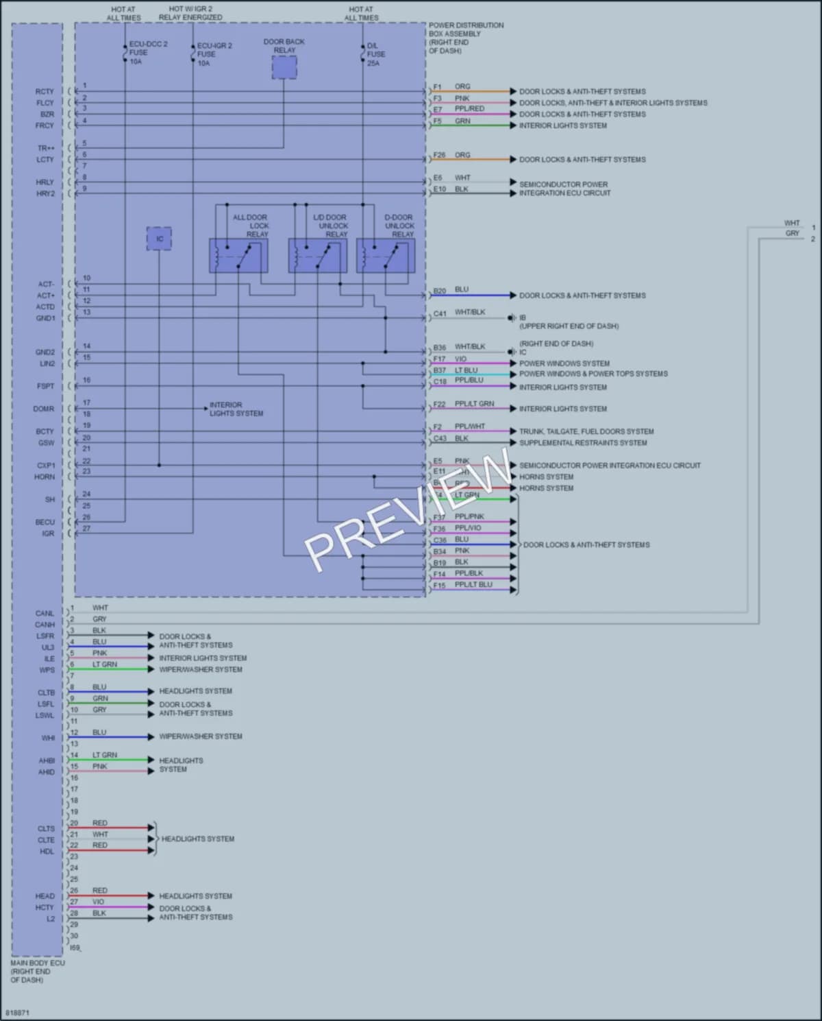 2023 Toyota Tundra Body Control Modules wiring diagram preview
