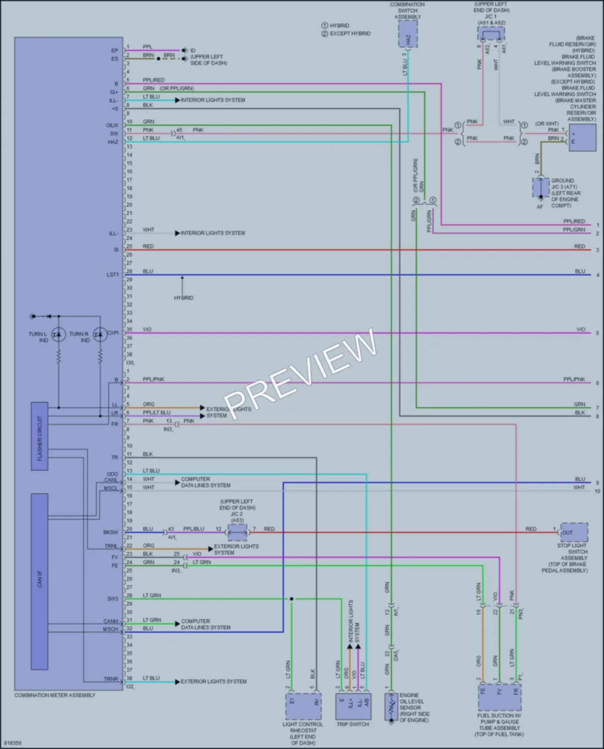 2023 Toyota Tundra Instrument Cluster wiring diagram preview
