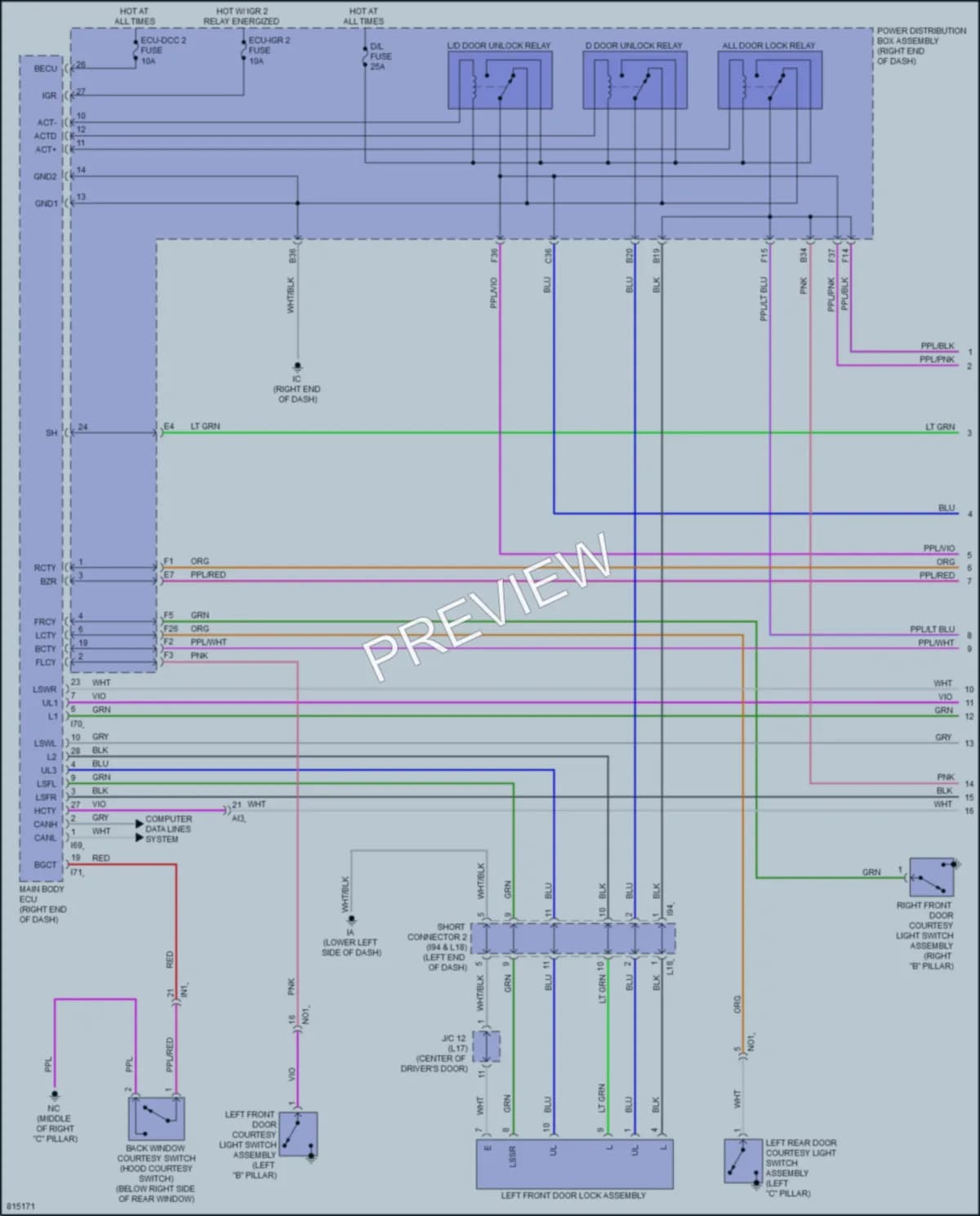2023 Toyota Tundra Power Door Locks wiring diagram preview