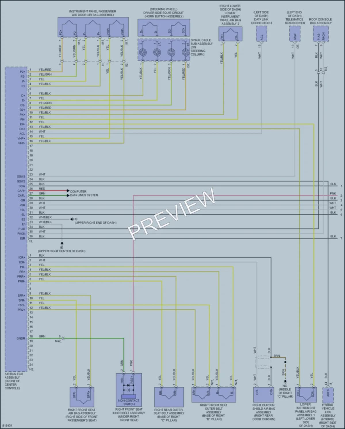 2023 Toyota Tundra Supplemental Restraints wiring diagram preview