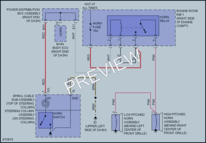 2023 Toyota TundraHybrid Horn wiring diagram preview