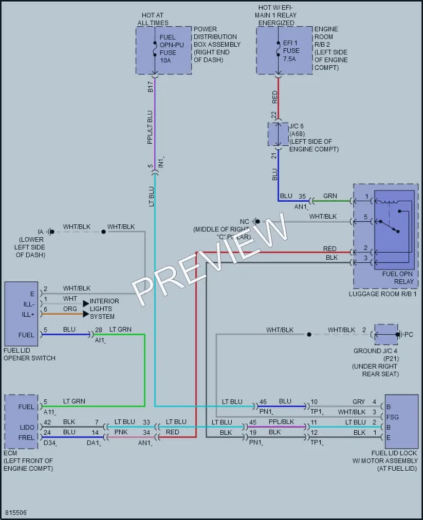 2023 Toyota TundraHybrid Trunk Tailgate Fuel Door wiring diagram preview