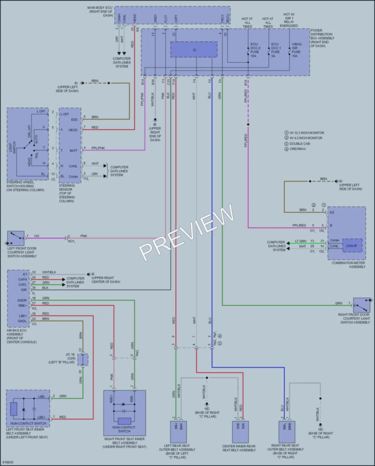 2023 Toyota TundraHybrid Warning Systems wiring diagram preview