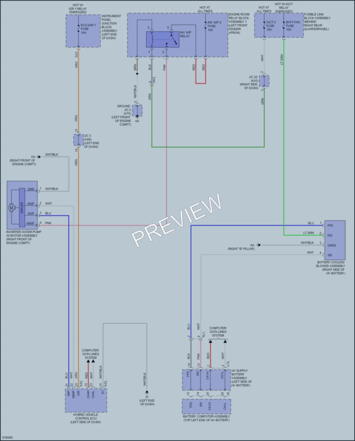 2023 Toyota VenzaHybrid Cooling Fan wiring diagram preview