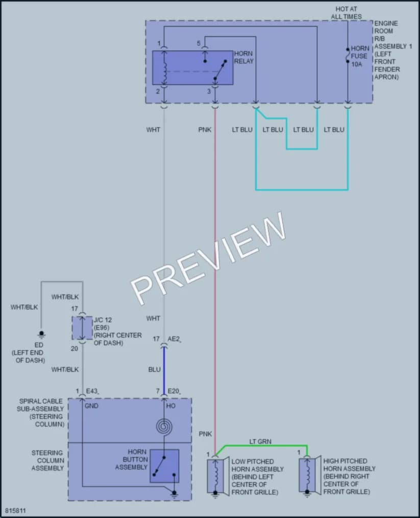 2023 Toyota VenzaHybrid Horn wiring diagram preview