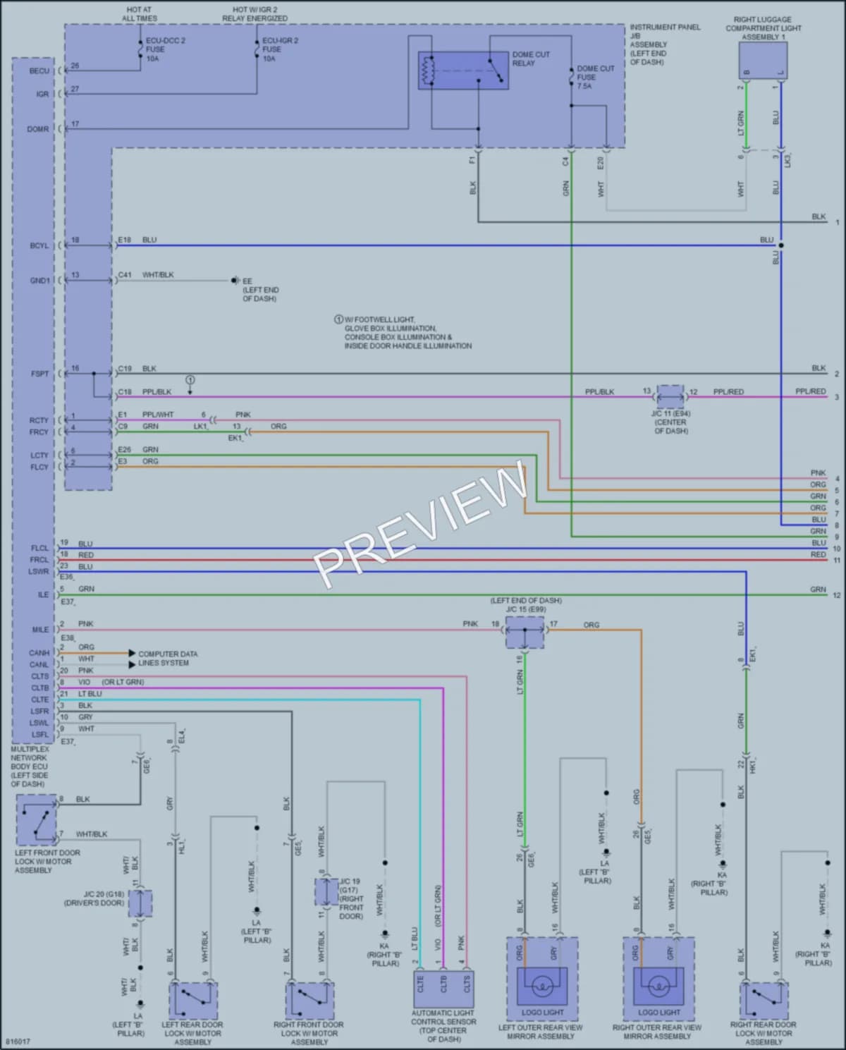 2023 Toyota VenzaHybrid Interior Lights wiring diagram preview