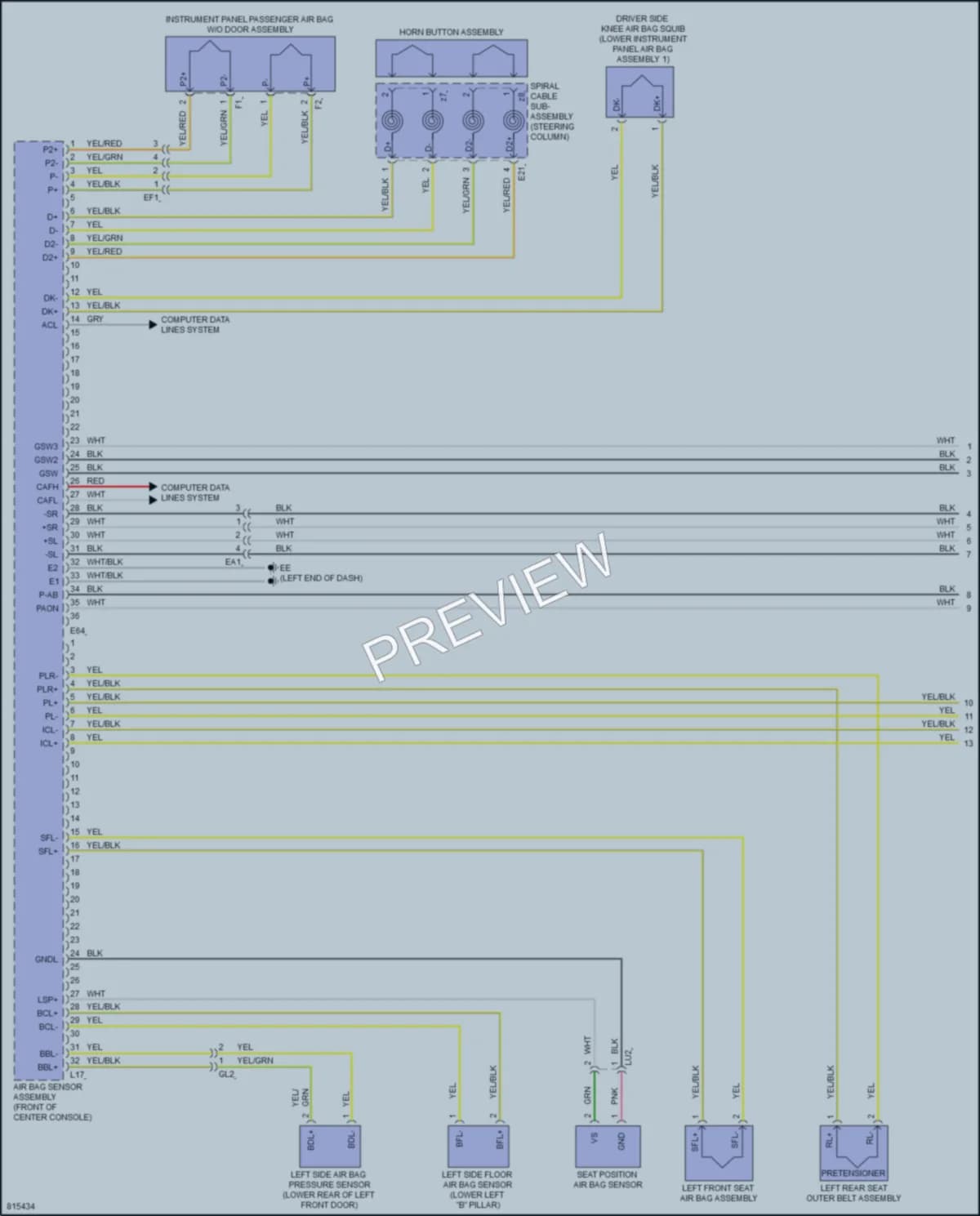 2023 Toyota VenzaHybrid Supplemental Restraints wiring diagram preview
