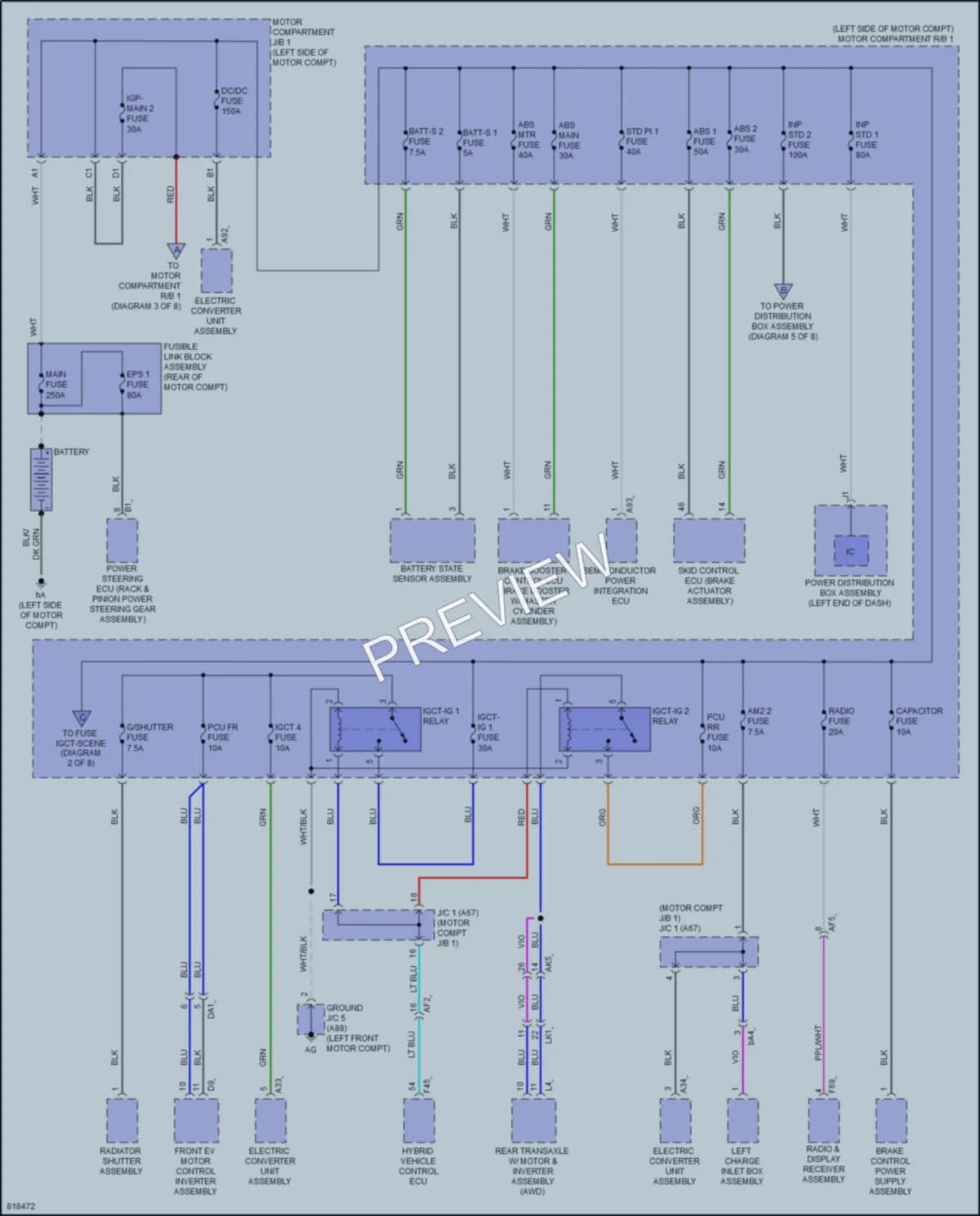 2023 Toyota bZ4X Power Distribution wiring diagram preview