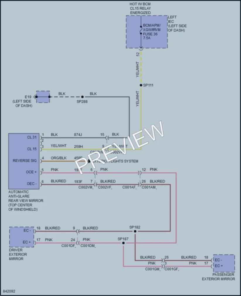 2023 VinFast VF8 Power Mirrors wiring diagram preview