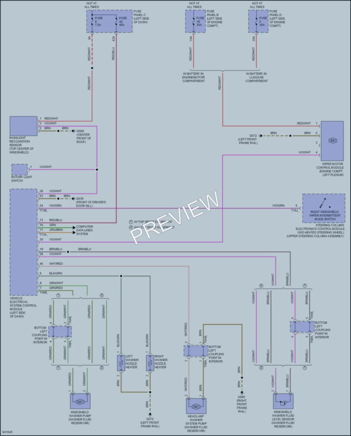 2023 Volkswagen Arteon Wiper Washer wiring diagram preview