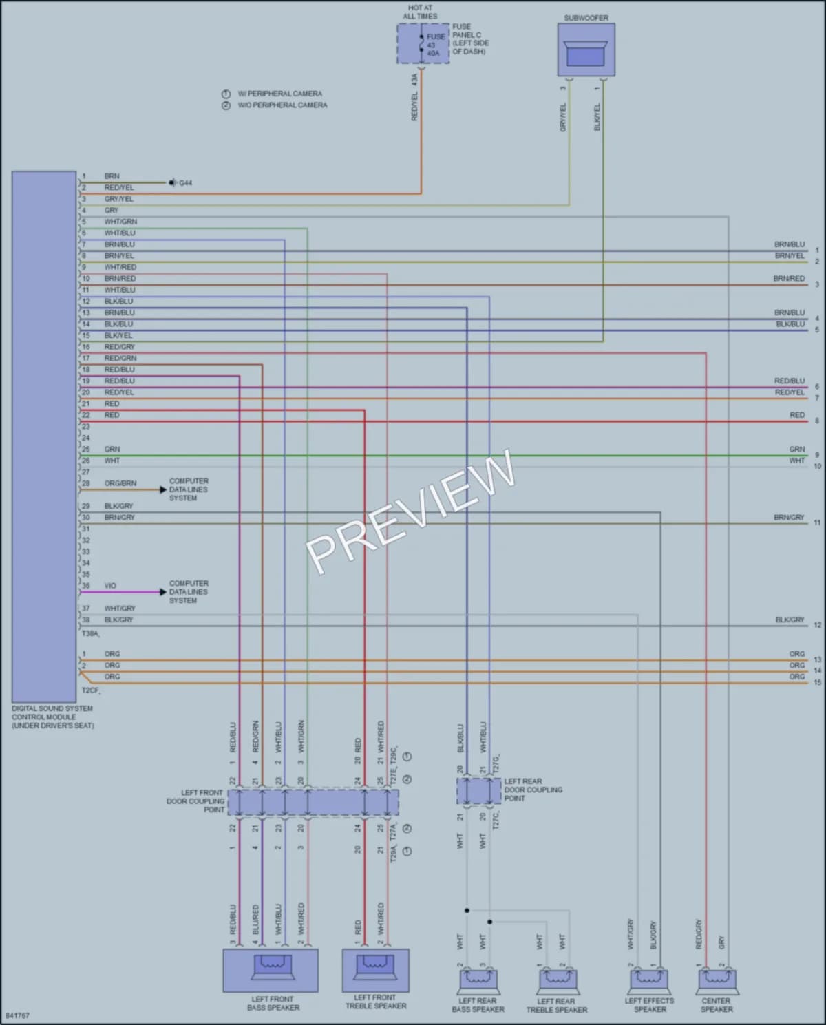 2023 Volkswagen Atlas Radio wiring diagram preview