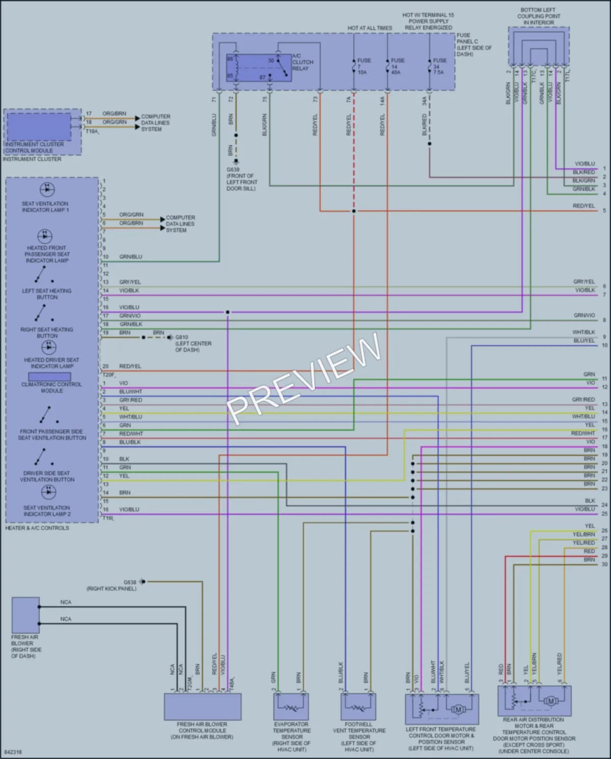 2023 Volkswagen AtlasCrossSport Air Conditioning wiring diagram preview