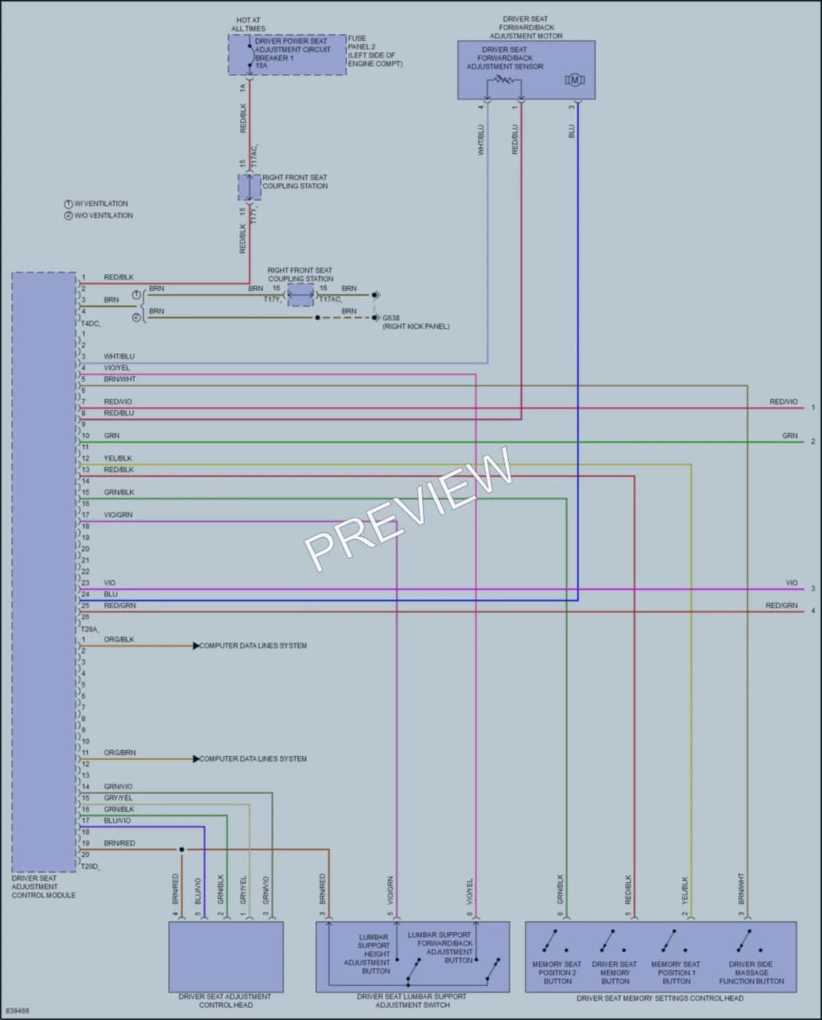 2023 Volkswagen GolfGTI Memory Systems wiring diagram preview