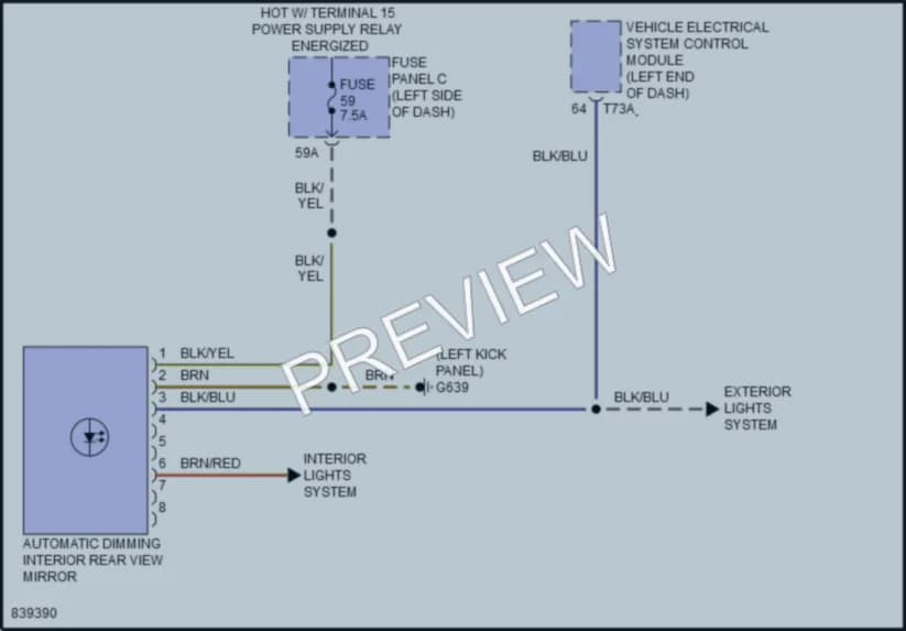 2023 Volkswagen GolfGTI Power Mirrors wiring diagram preview