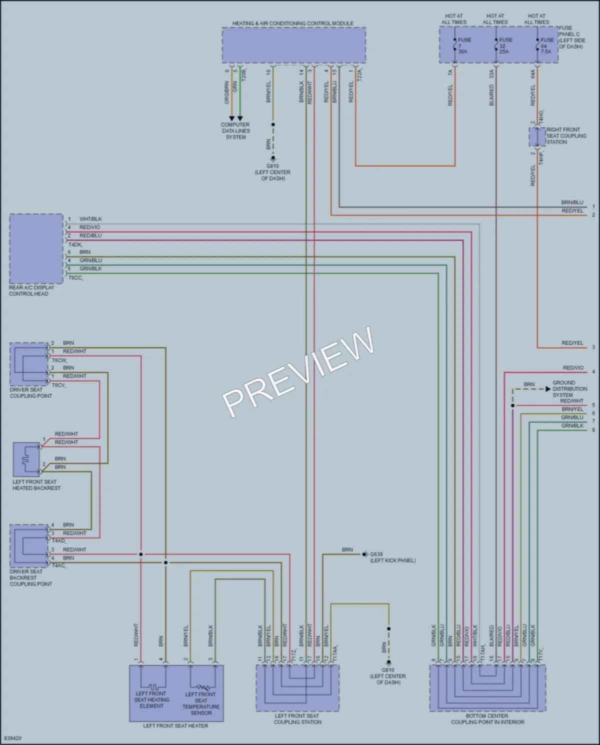 2023 Volkswagen GolfGTI Power Seats wiring diagram preview