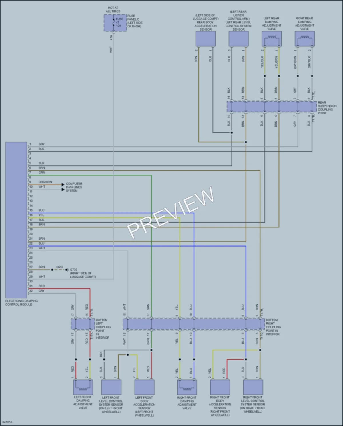 2023 Volkswagen ID4 Electronic Suspension wiring diagram preview