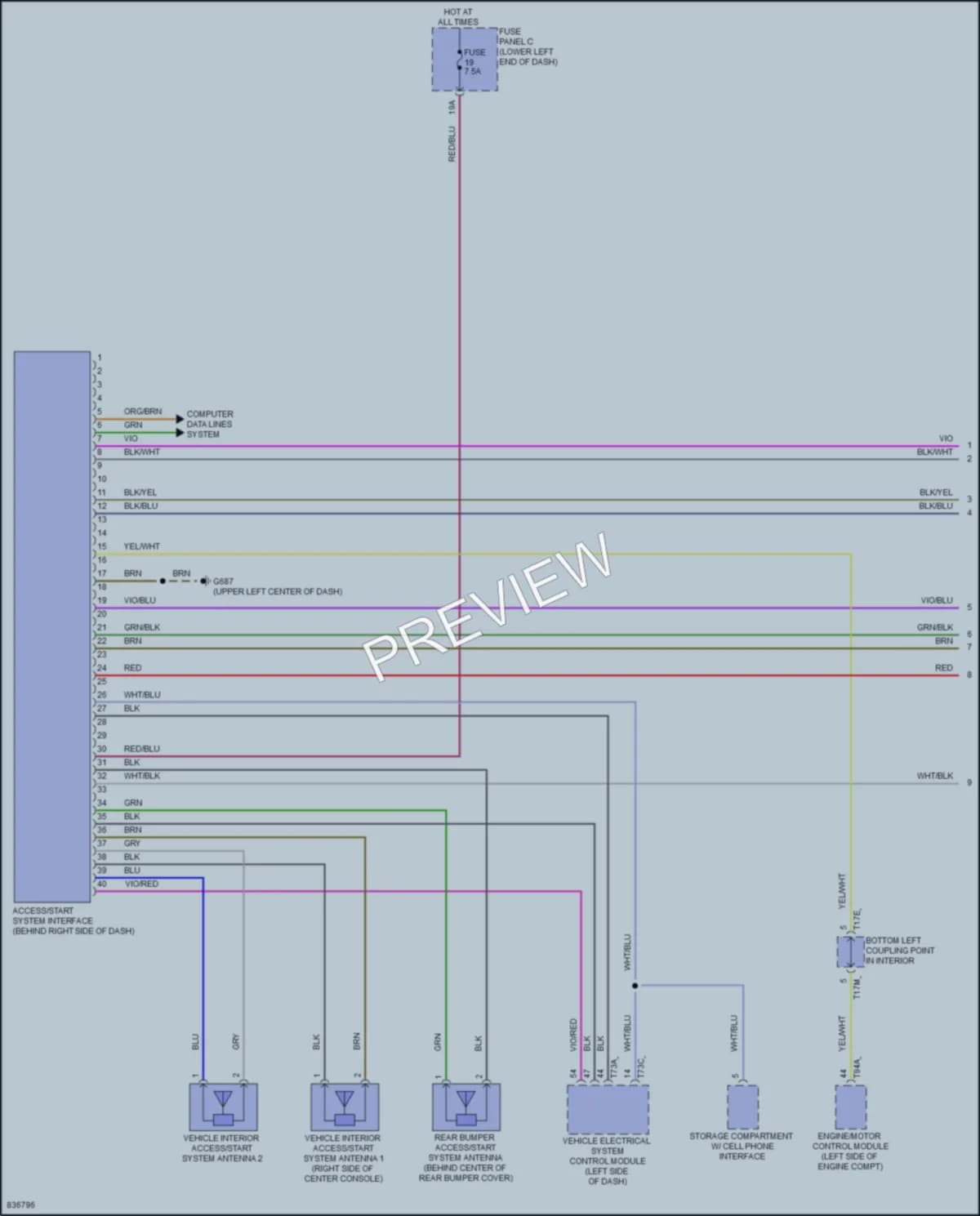 2023 Volkswagen Taos Anti Theft wiring diagram preview