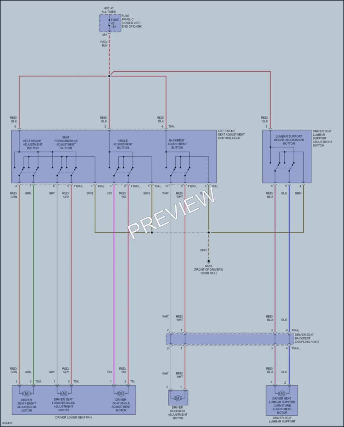 2023 Volkswagen Taos Power Seats wiring diagram preview