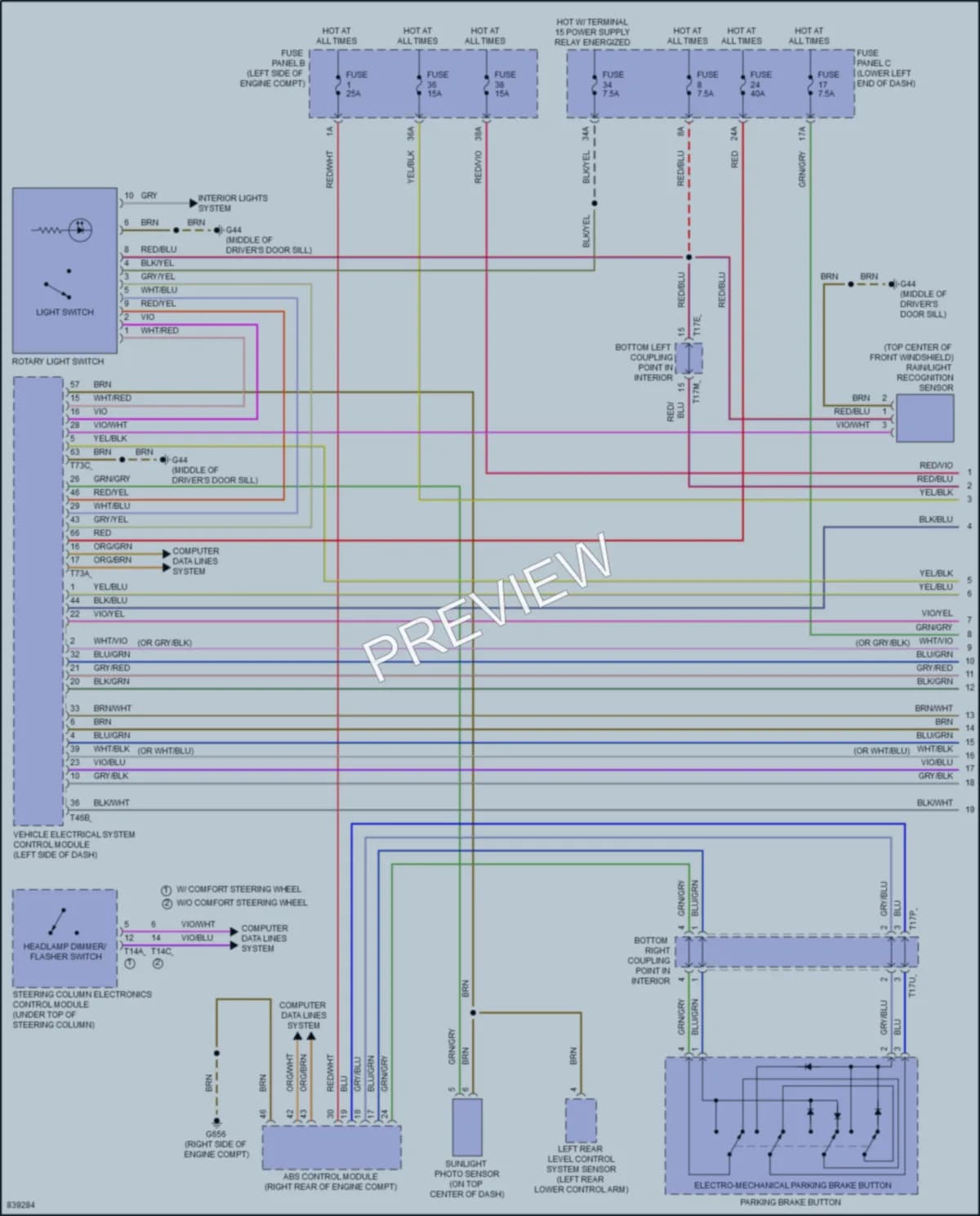 2023 Volkswagen Tiguan Headlights wiring diagram preview