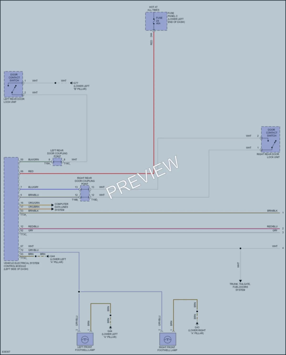 2023 Volkswagen Tiguan Interior Lights wiring diagram preview