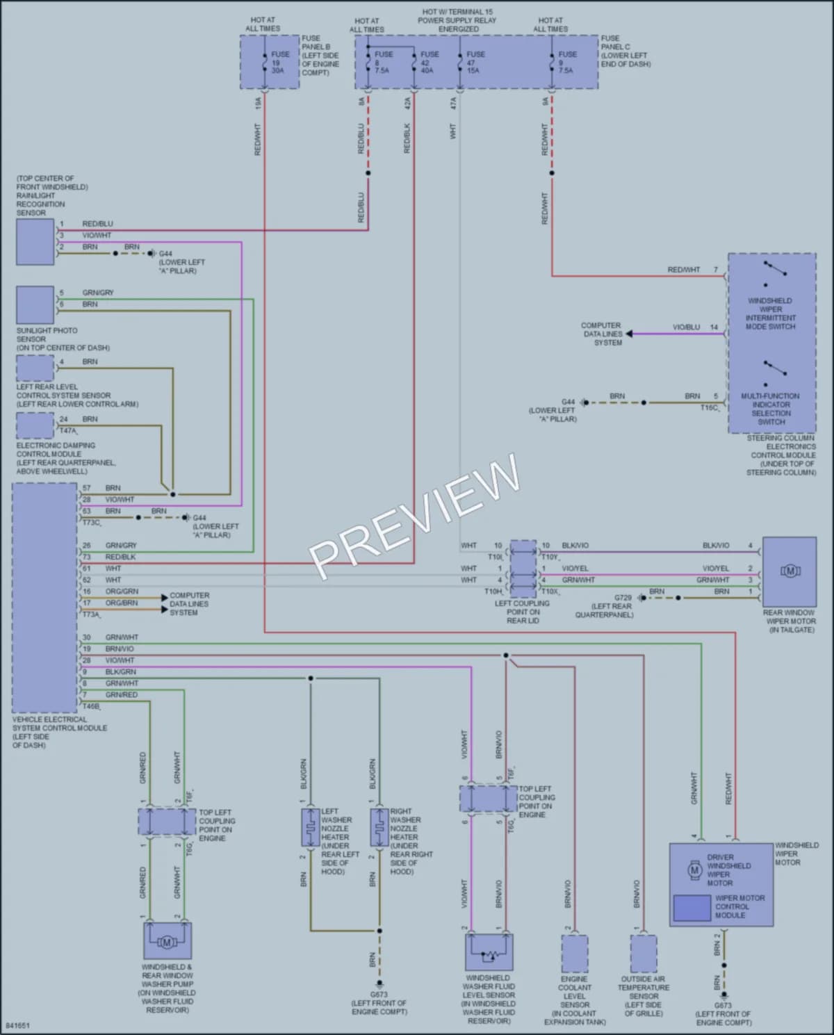 2023 Volkswagen Tiguan Wiper Washer wiring diagram preview