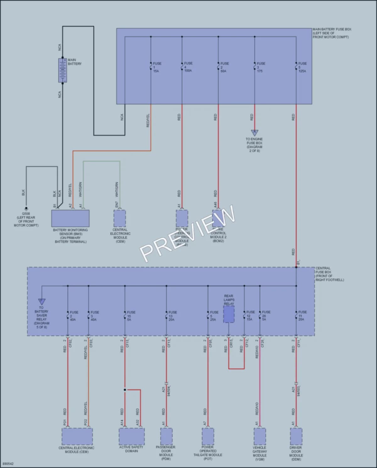 2023 Volvo C40Electric Power Distribution wiring diagram preview
