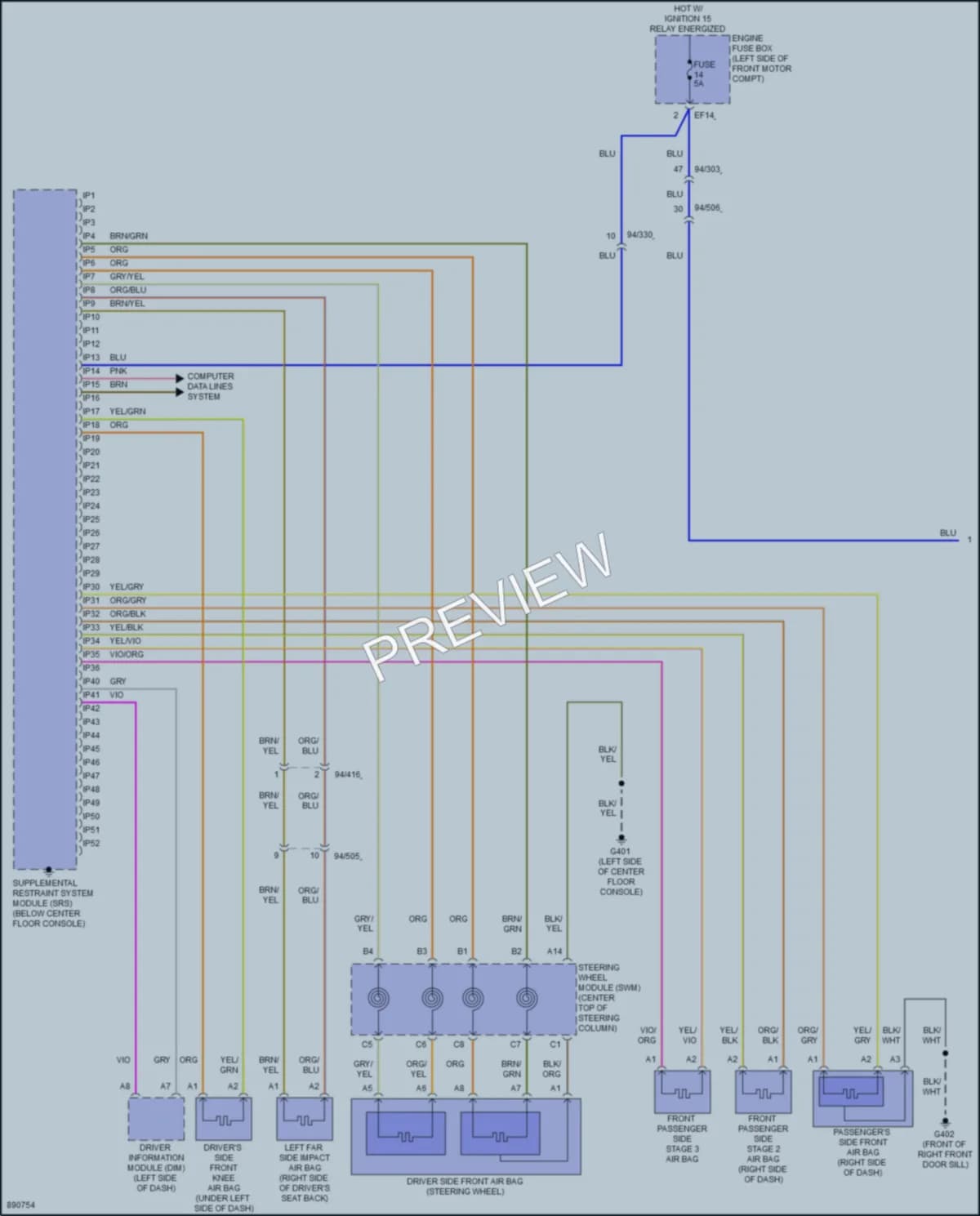 2023 Volvo C40Electric Supplemental Restraints wiring diagram preview