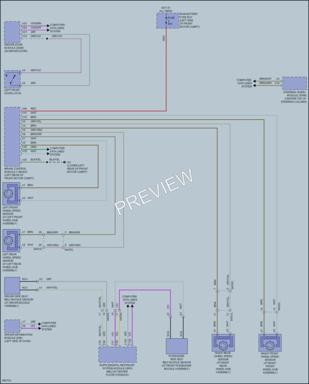 2023 Volvo C40Electric Warning Systems wiring diagram preview