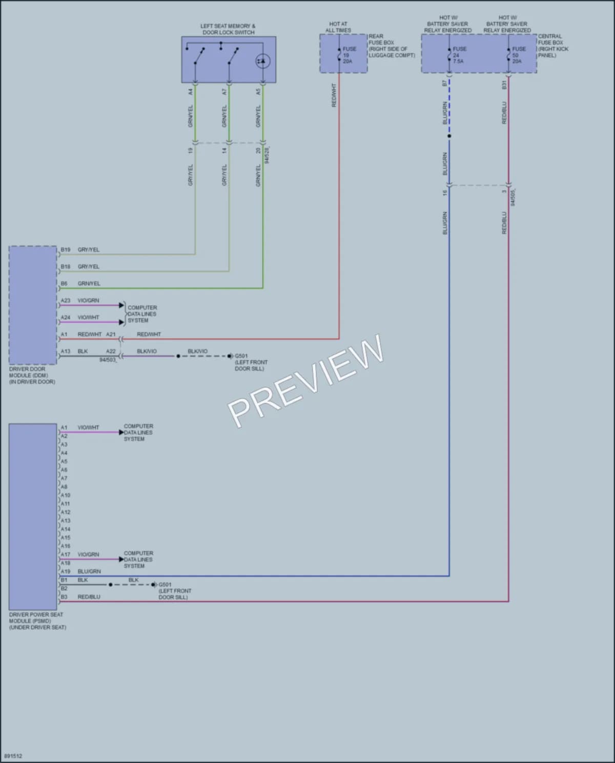 2023 Volvo S60 Memory Systems wiring diagram preview