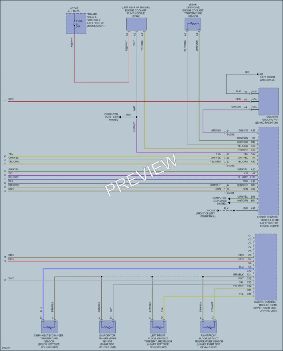 2023 Volvo S90 Air Conditioning wiring diagram preview