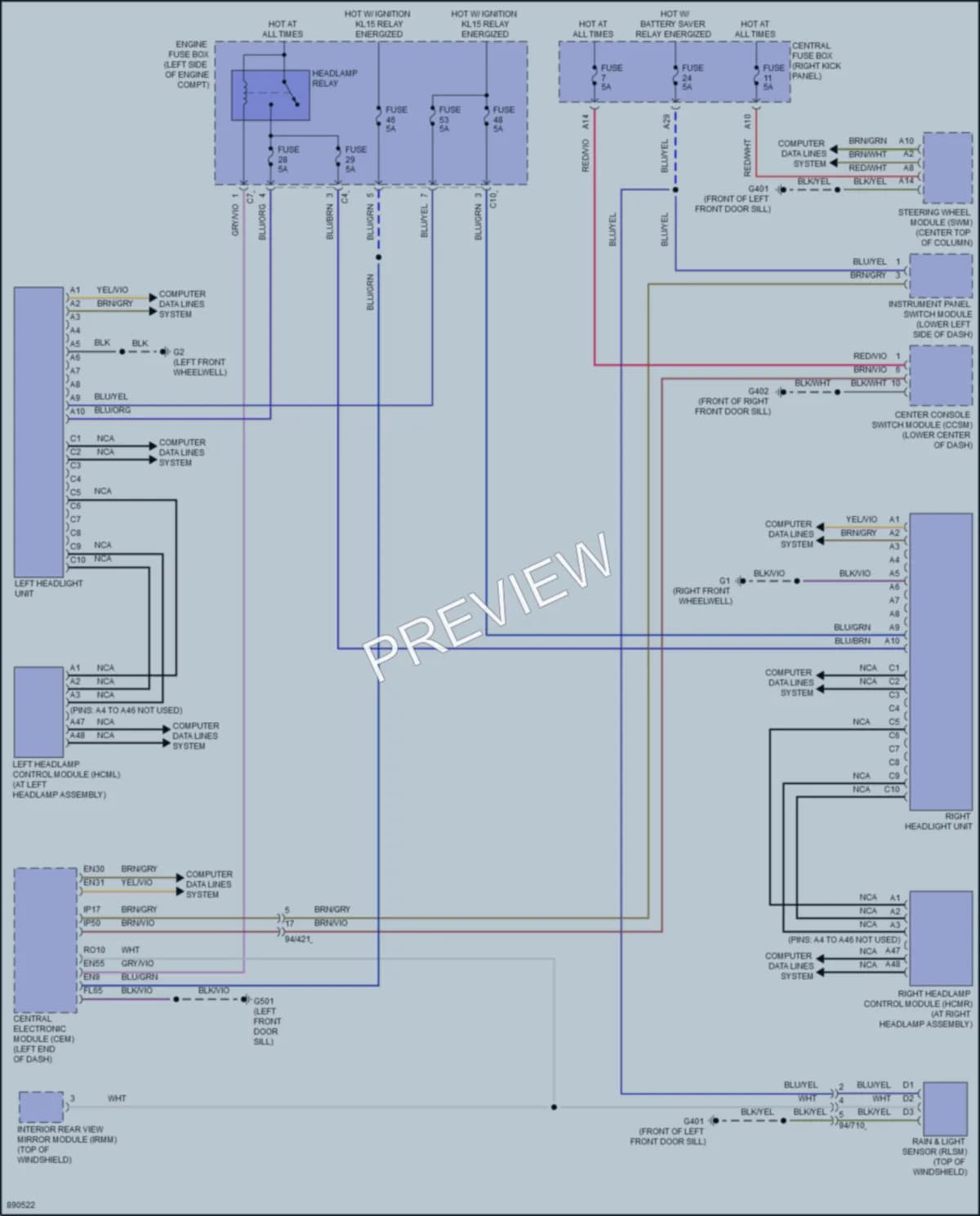 2023 Volvo S90 Headlights wiring diagram preview