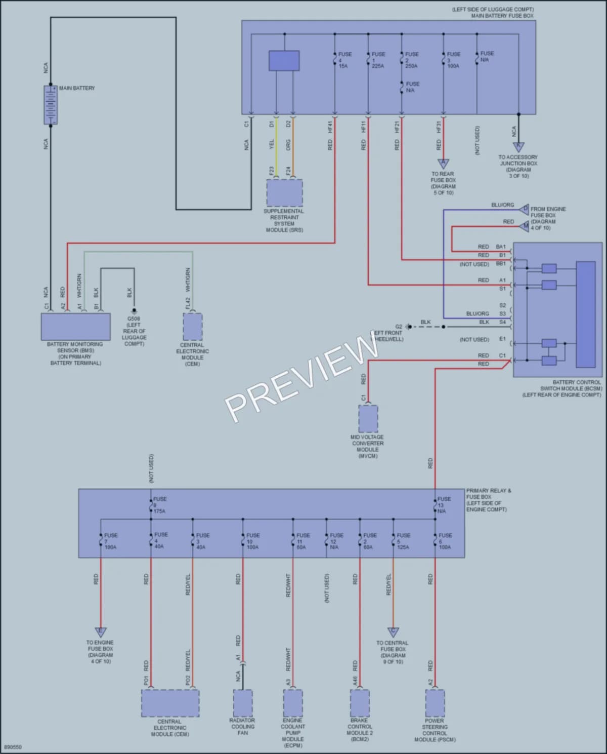 2023 Volvo S90 Power Distribution wiring diagram preview