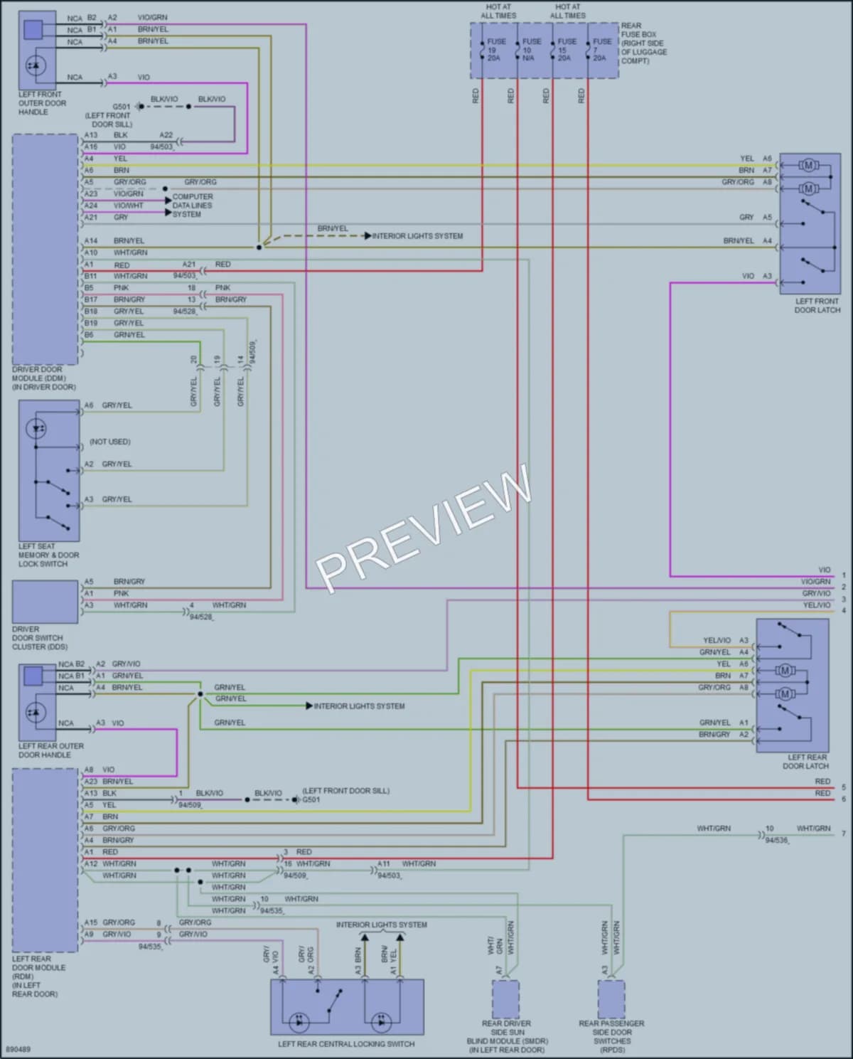 2023 Volvo S90 Power Door Locks wiring diagram preview