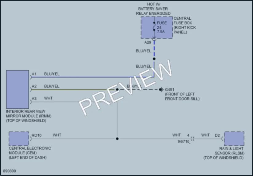 2023 Volvo S90 Power Mirrors wiring diagram preview