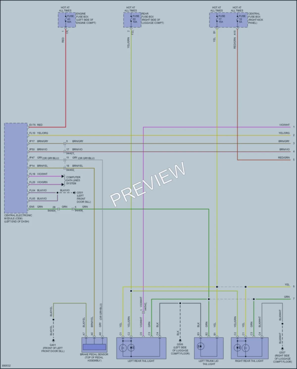 2023 Volvo S90PlugIn Exterior Lights wiring diagram preview