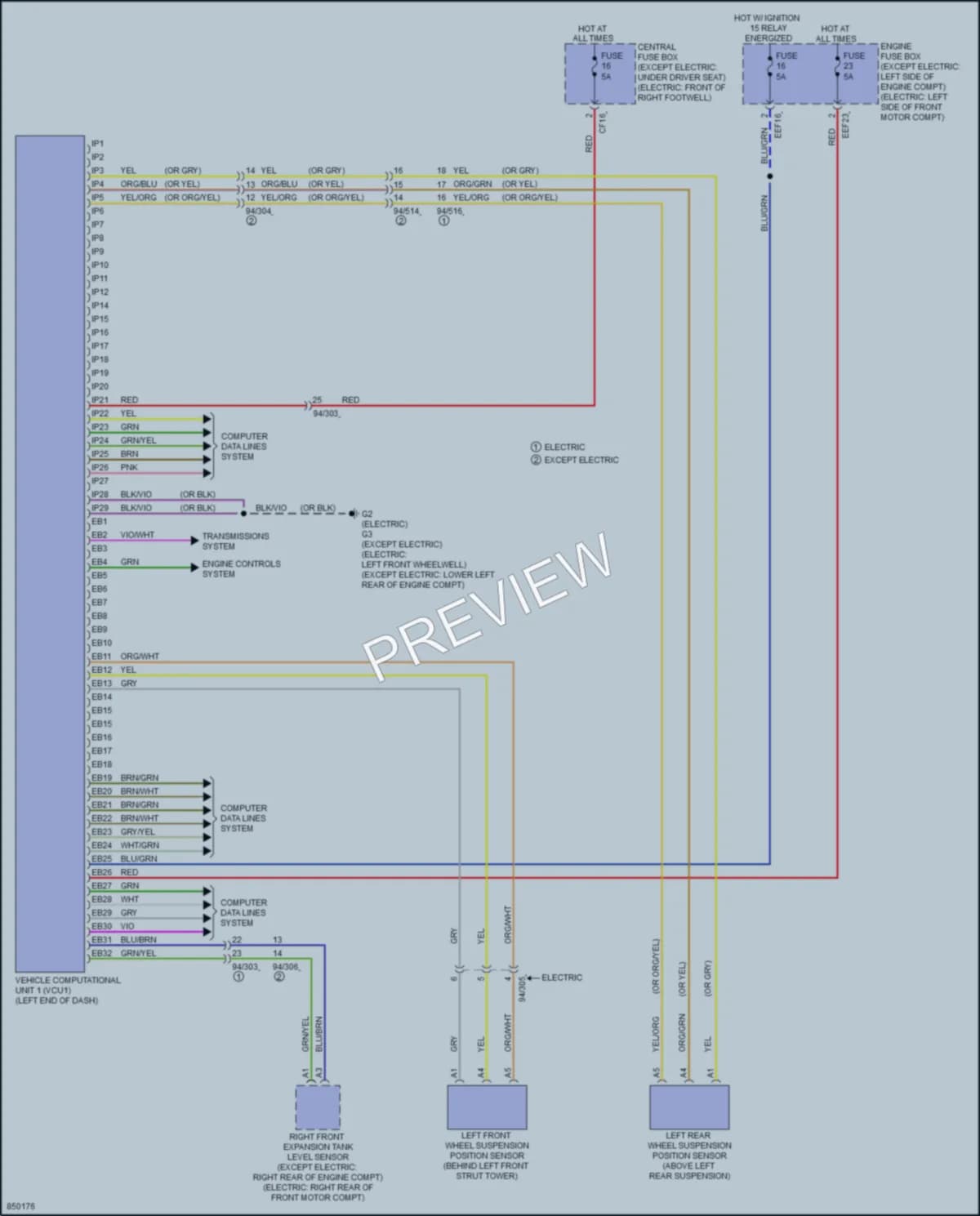 2023 Volvo XC40Electric Electronic Suspension wiring diagram preview
