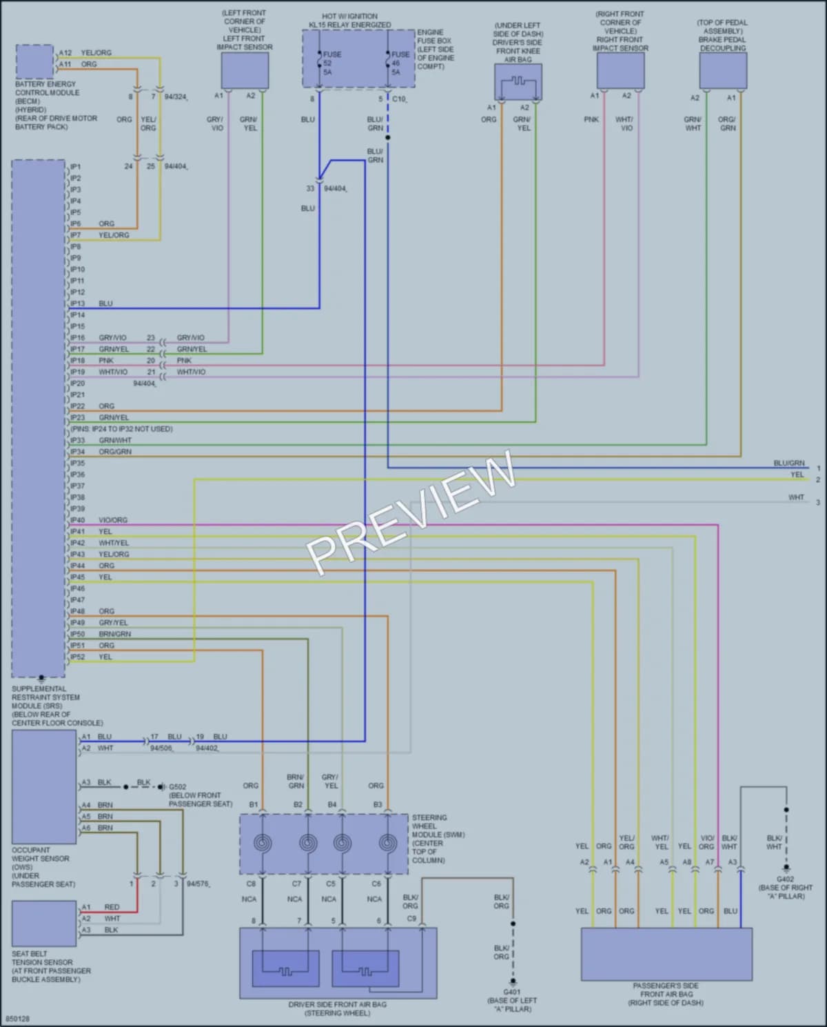 2023 Volvo XC60 Supplemental Restraints wiring diagram preview