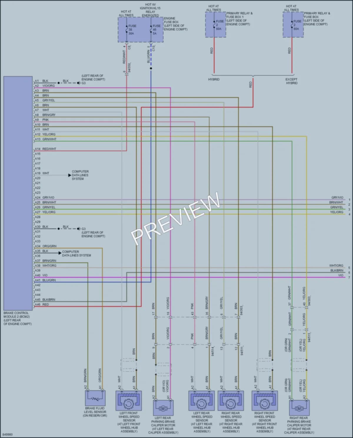 2023 Volvo XC60PlugIn Anti Lock Brakes wiring diagram preview